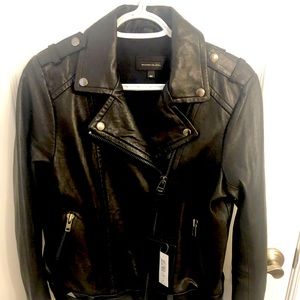 Mackage Black Leather Moto Jacket